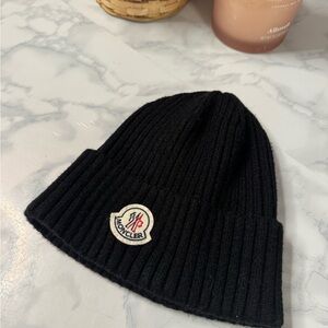 Moncler Black Knit Beanie